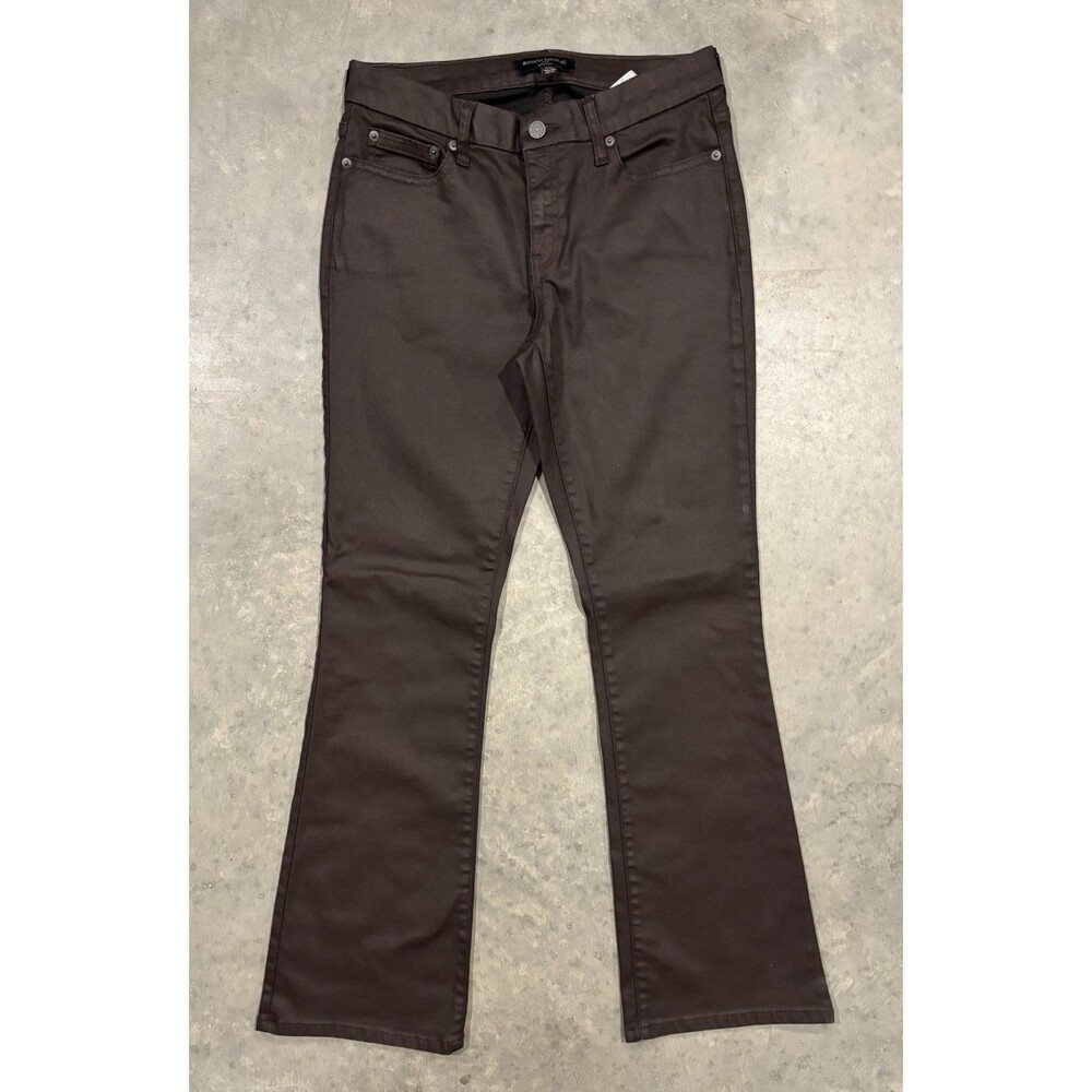 Banana Republic Bootcut Mid Rise Coated Pants Dark Brown Women Size 30 / 10